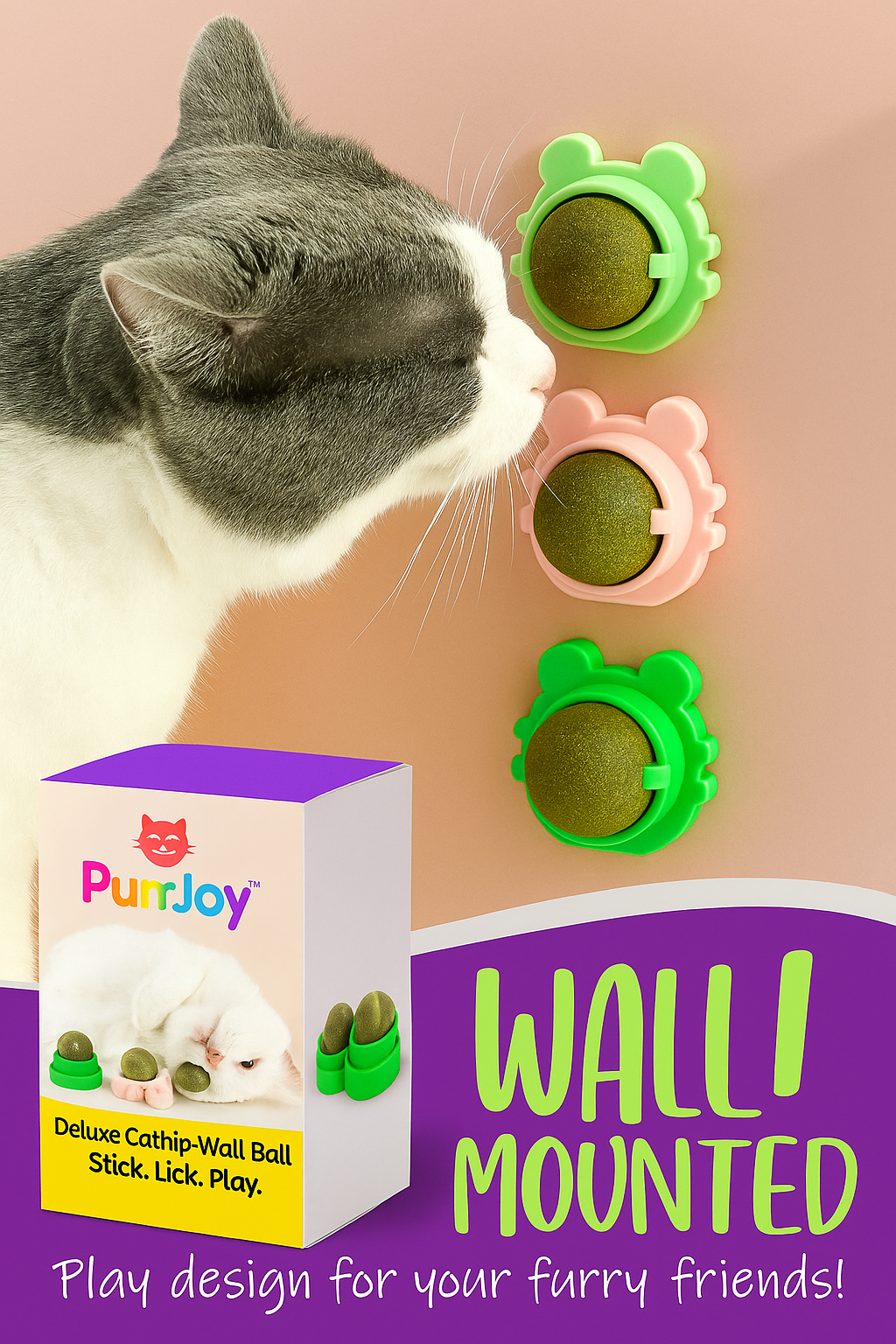 PurrJoy™ Wall-Mounted Catnip Balls – Fun & Relaxation for Your Cat
