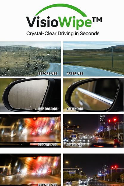 VisioWipe™ – Premium Oil Film & Fog Remover for Crystal-Clear Driving